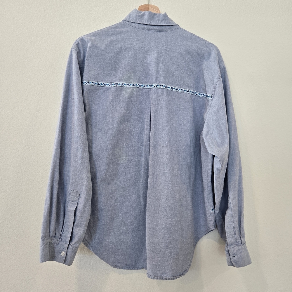 Vintage Cricket Button Down Patchwork Boho Heart … - image 5